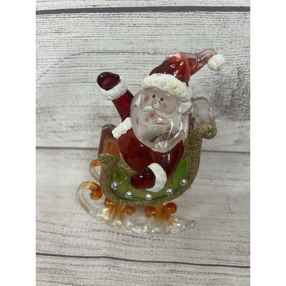 Vintage 2003 Heritage Mint  Acrylic Santa Christmas  Night  Light WORKS